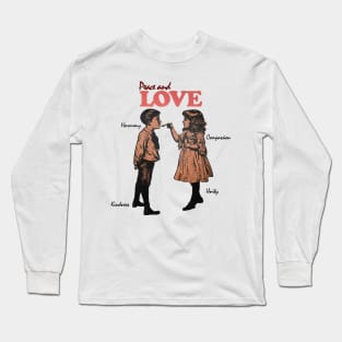 Peace and love vintage streetwear t-shirt design Long Sleeve T-Shirt